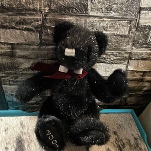 Boyds Bears First Edition‎ 2001 Black Plush Bear with Velvet Ribbon Collectible